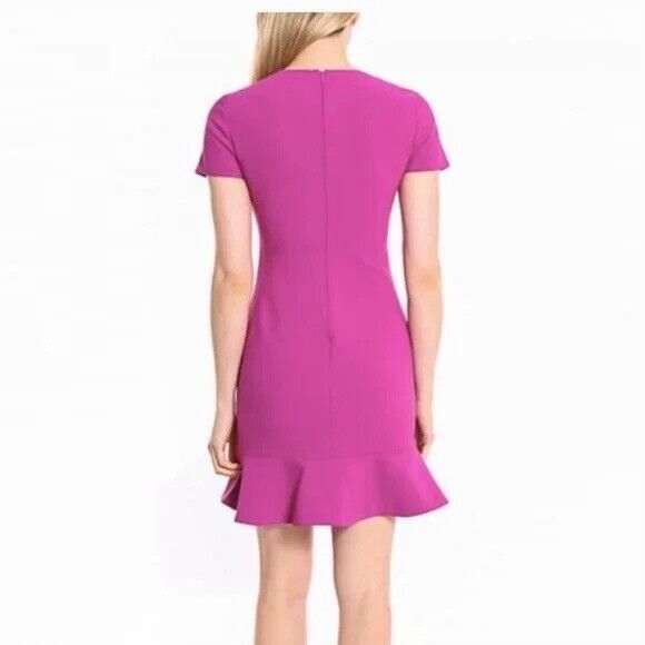 Likely Dress Magenta Beckett Fluted Ruffle Short Sleeve Alluring stretch 2 - Picture 2 of 7